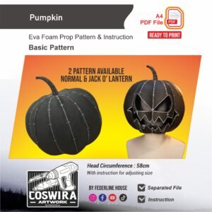 Pumpkin Prop Pattern – Template EVA Foam untuk Cosplay & Costume (Basic Pattern)