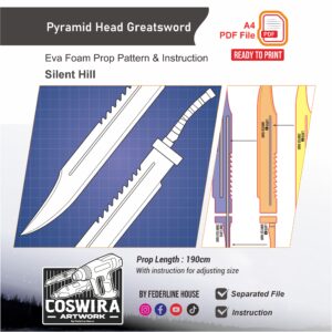 Pyramid Head Greatsword Prop Pattern – Template EVA Foam untuk Cosplay (Silent Hill)