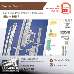 Sacred Sword Prop Pattern – Template EVA Foam untuk Cosplay (Silent Hill f)