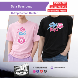 Saja Boys Logo T-Shirt Design – Desain Siap Print Terinspirasi K-Pop Demons Hunter