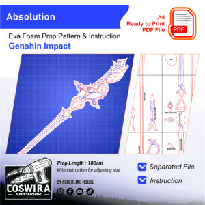 Absolution Prop Pattern – Template EVA Foam untuk Cosplay (Genshin Impact)