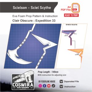Scielson Scythe Prop Pattern – Template EVA Foam untuk Cosplay (Clair Obscur: Expedition 33)