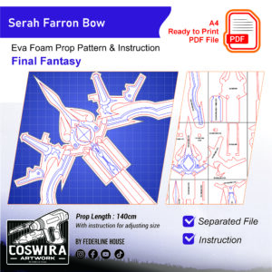 Serah Farron Bow Prop Pattern – Template EVA Foam untuk Cosplay (Final Fantasy)
