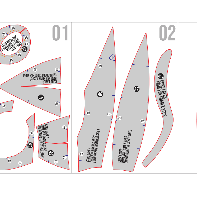 Seth Helmet Prop Pattern β Template EVA Foam untuk Cosplay (Hollow Knight) - Gambar 3