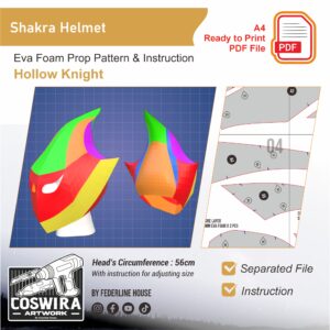 Shakra Helmet Prop Pattern – Template EVA Foam untuk Cosplay (Hollow Knight)