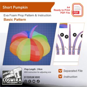 Short Pumpkin Prop Pattern – Template EVA Foam untuk Cosplay & Costume (Basic Pattern)