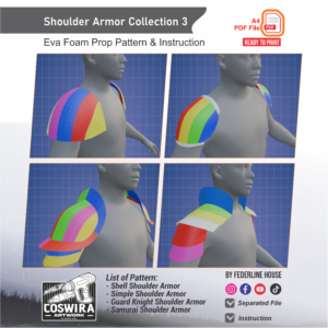 Shoulder Armor Collection 3 –  Template EVA Foam untuk Cosplay (Basic Pattern)