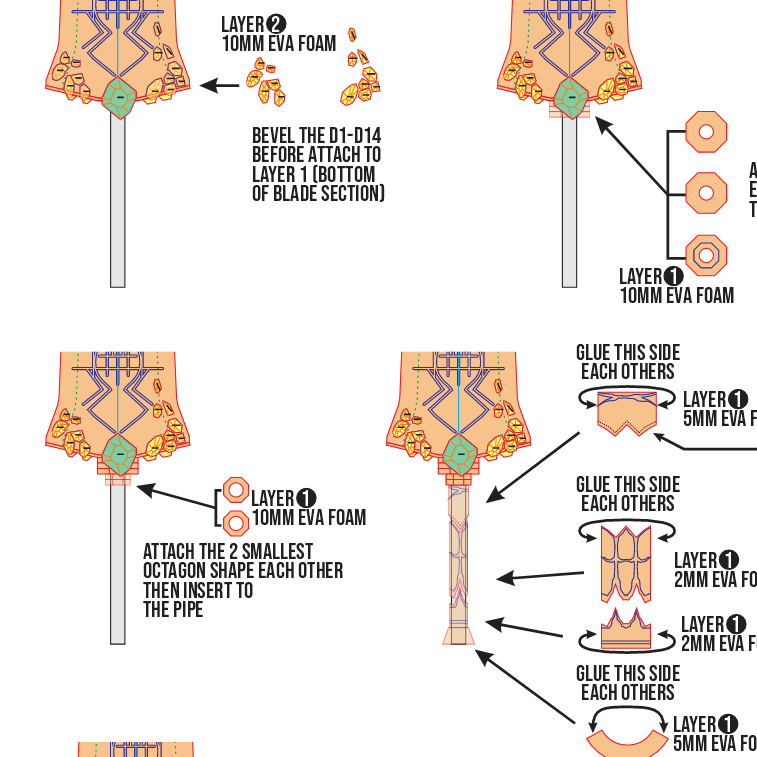 Simoso - Simon's Sword Prop Pattern β Template EVA Foam untuk Cosplay (Clair Obscur: Expedition 33) - Gambar 3