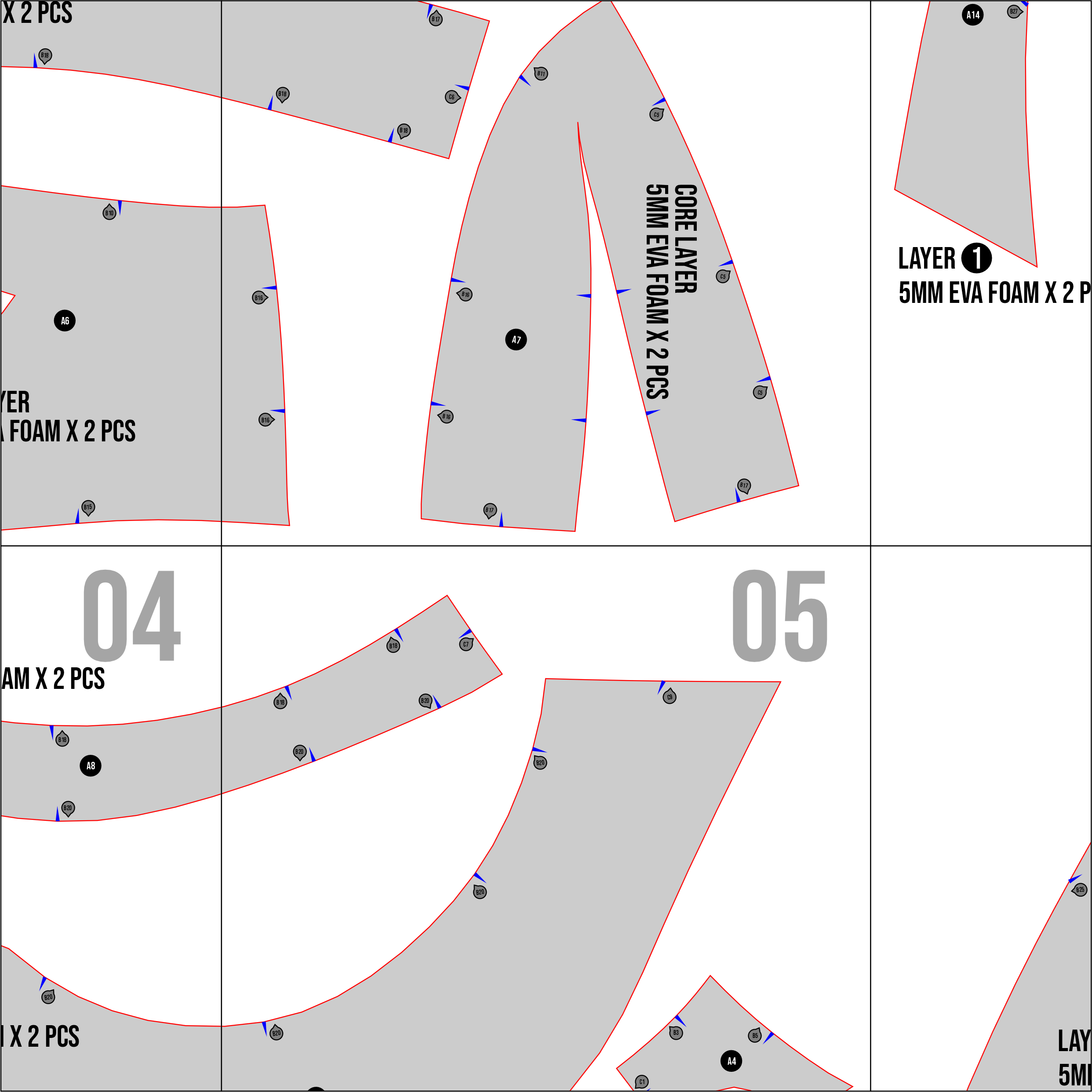 Sonar Helmet Prop Pattern β Template EVA Foam untuk Cosplay (Dispatch) - Gambar 3