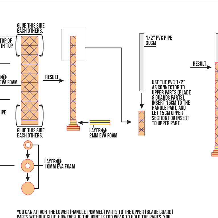 Dusk Sword (Skin Ver.) Prop Pattern β Template EVA Foam untuk Cosplay (Arknights) - Gambar 2