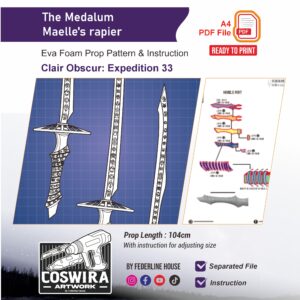 The Medalum Maelle Rapier Prop Pattern – Template EVA Foam untuk Cosplay (Clair Obscur: Expedition 33)