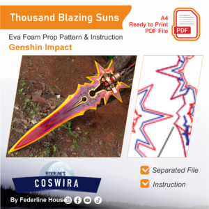 Thousand Blazing Suns Prop Pattern – Template EVA Foam untuk Cosplay (Genshin Impact)