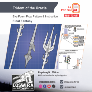 Lunafreya Trident (Trident of the Oracle) Prop Pattern – Template EVA Foam untuk Cosplay (Final Fantasy XV)