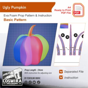 Ugly Pumpkin Prop Pattern – Template EVA Foam untuk Cosplay & Decoration (Basic Pattern)