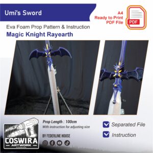 Umi Sword Prop Pattern – Template EVA Foam untuk Cosplay (Magic Knight Rayearth)
