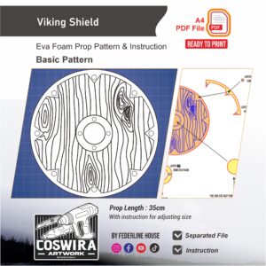 Viking Shield Prop Pattern – Template EVA Foam untuk Cosplay Shield (Basic Pattern)