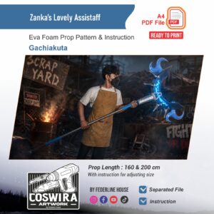Zanka Lovely Assistaff Prop Pattern + Video – Template EVA Foam untuk Cosplay (Gachiakuta)
