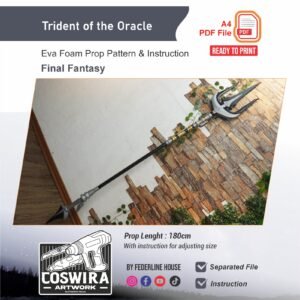 Lunafreya Trident (Trident of the Oracle) Prop Pattern – Template EVA Foam untuk Cosplay (Final Fantasy XV)