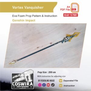 Vortex Vanquisher Prop Pattern – Template EVA Foam untuk Cosplay (Genshin Impact)