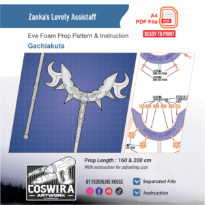 Zanka Lovely Assistaff Prop Pattern – Template EVA Foam untuk Cosplay (Gachiakuta)