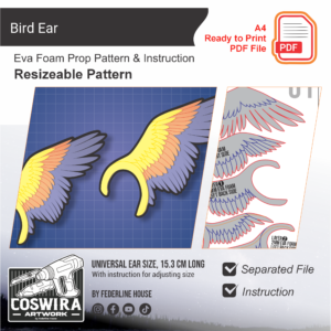 Bird Ear – Template EVA Foam untuk Cosplay Ear (Basic Pattern)