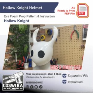 Hollow Knights Helmet Prop Pattern – Template EVA Foam untuk Cosplay (Hollow Knight)