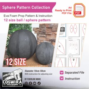 Ball Sphere Prop Pattern – Template EVA Foam untuk Cosplay & Prop Making (Basic Pattern)