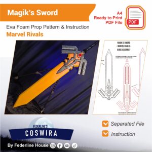 Magik’s Sword Punkchild Prop Pattern – Template EVA Foam untuk Cosplay (Marvel Rivals)