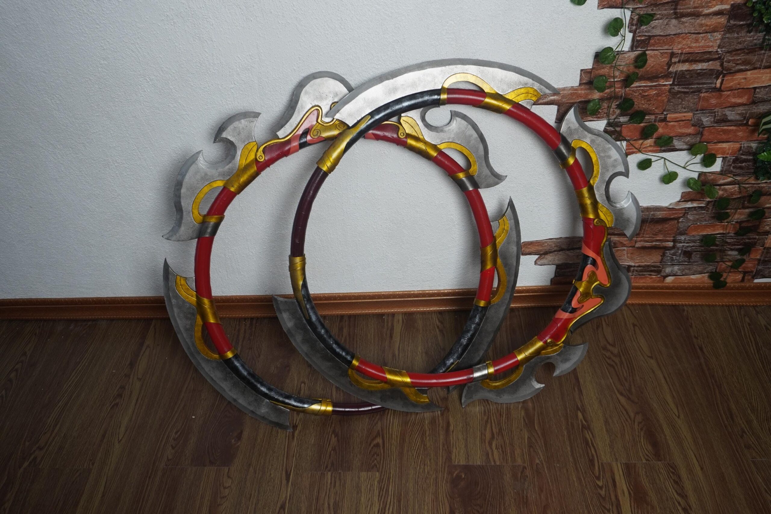 Crimson Orchid Dual Blade (Sun Shangxiang Wheels) Prop Pattern β Template EVA Foam untuk Cosplay (Dynasty Warriors Origins) - Gambar 10