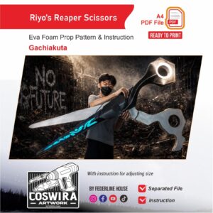 Riyo’s Reaper Scissors Prop Pattern – Template EVA Foam untuk Cosplay (Gachiakuta)