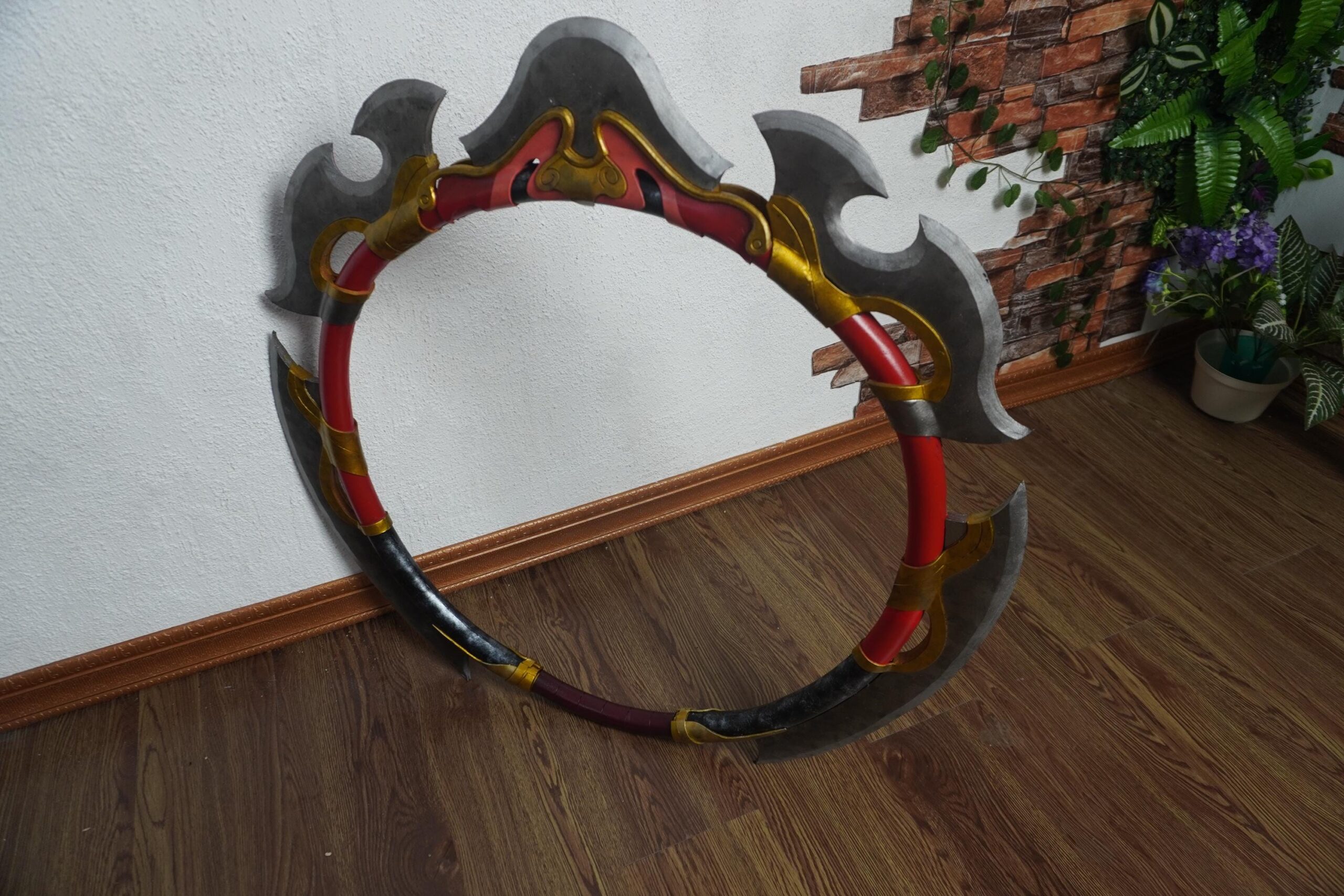 Crimson Orchid Dual Blade (Sun Shangxiang Wheels) Prop Pattern β Template EVA Foam untuk Cosplay (Dynasty Warriors Origins) - Gambar 8