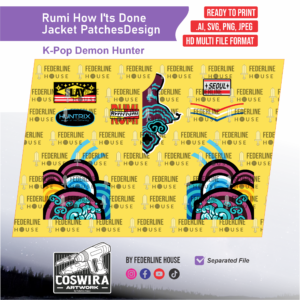 Rumi "How It’s Done" Jacket Patches Design Template – File AI, SVG, PNG & JPEG untuk Cosplay dan DIY Terinspirasi Gaya Anime