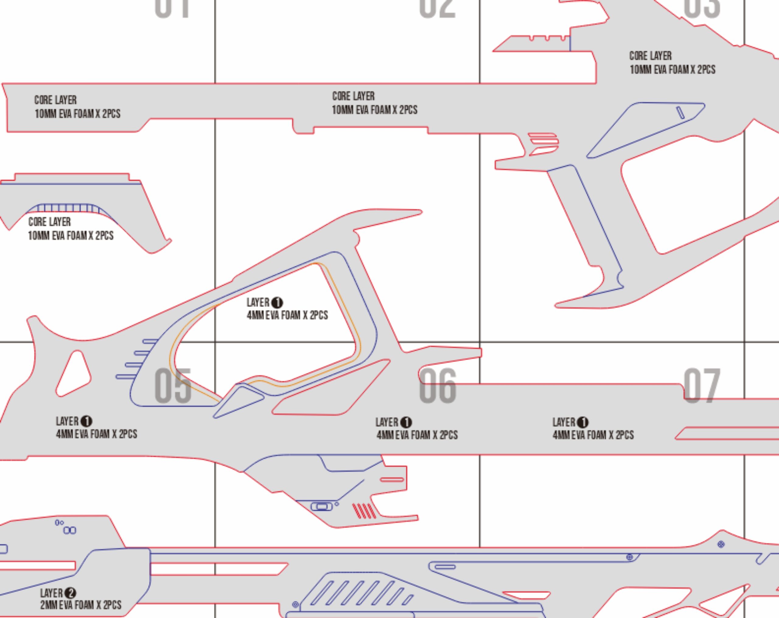 Ada Wong Crossbow Prop Pattern – Template EVA Foam untuk Cosplay (Nikke) - Gambar 3