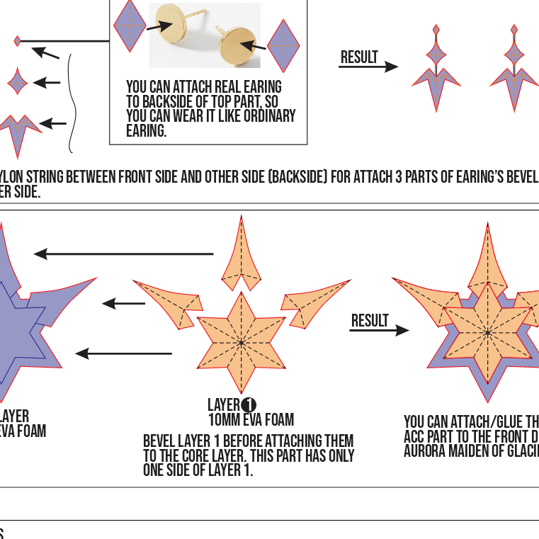 Aurora Maiden of Glacier ACC Prop Pattern β Template EVA Foam untuk Cosplay (Mobile Legends: Bang Bang) - Gambar 3