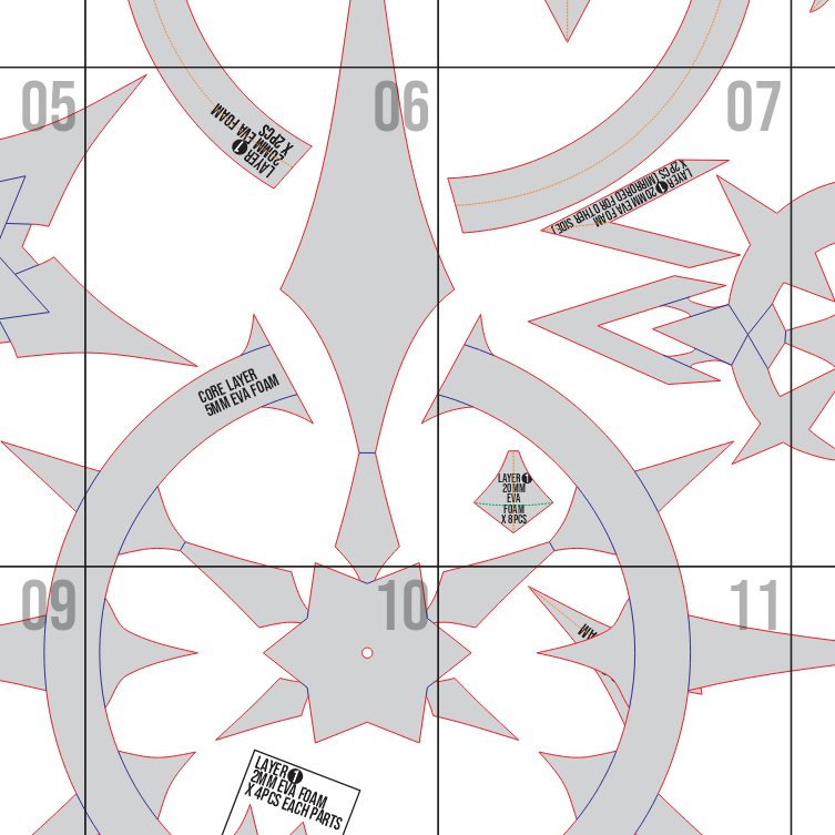 Aurora Maiden of Glacier ACC Prop Pattern β Template EVA Foam untuk Cosplay (Mobile Legends: Bang Bang) - Gambar 2