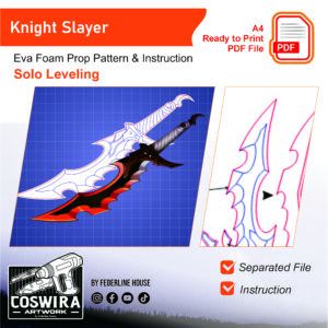 Knight Slayer Prop Pattern – Template EVA Foam untuk Cosplay (Solo Leveling)
