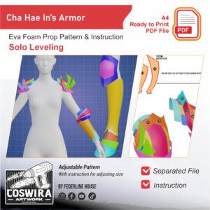 Cha Hae-In’s Armor Prop Pattern – Template EVA Foam untuk Cosplay (Solo Leveling)