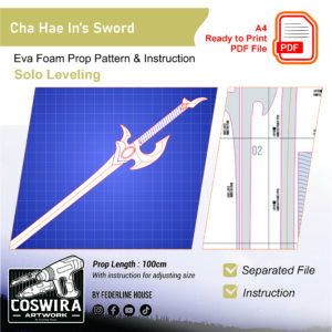 Cha Hae-In’s Sword Prop Pattern – Template EVA Foam untuk Cosplay (Solo Leveling)