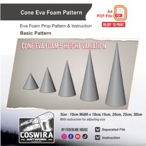 Cone Spike Prop Pattern – Template EVA Foam Basic Pattern untuk Cosplay & DIY