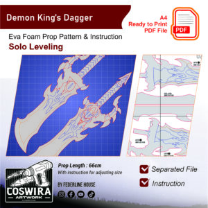 Demon King’s Dagger Prop Pattern – Template EVA Foam untuk Cosplay (Solo Leveling)