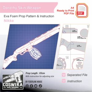 Dorothy Skin Shotgun Weapon Prop Pattern – Template EVA Foam untuk Cosplay (Nikke)