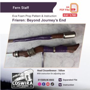Fern Staff Prop Pattern – Template EVA Foam untuk Cosplay (Sousou no Frieren)