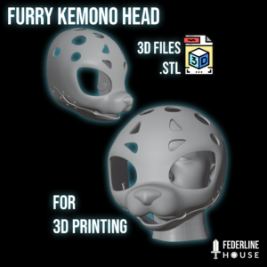 Kemono Furry Fursuit Head 3D Print File – Cosplay Fursuit Base Model