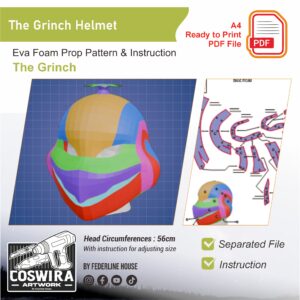 The Grinch Helmet Prop Pattern – Template EVA Foam untuk Cosplay (The Grinch)