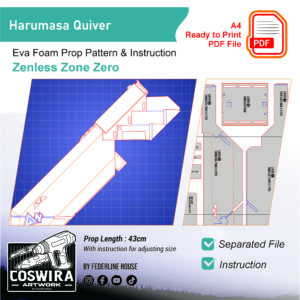 Harumasa Quiver Prop Pattern – Template EVA Foam untuk Cosplay (Zenless Zone Zero)