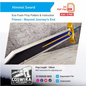 Himmel Sword Prop Pattern – Template EVA Foam untuk Cosplay (Sousou no Frieren)