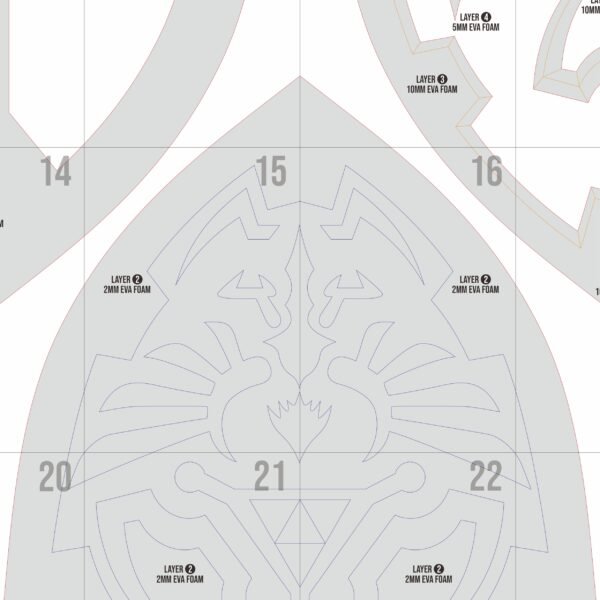 Hylian Shield Prop Pattern – Template EVA Foam untuk Cosplay (The ...
