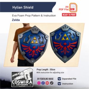 Hylian Shield Prop Pattern – Template EVA Foam untuk Cosplay (The Legend of Zelda)