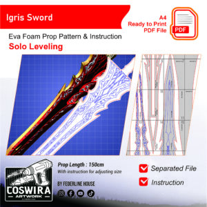 Igris Sword Prop Pattern – Template EVA Foam untuk Cosplay (Solo Leveling: Arise)