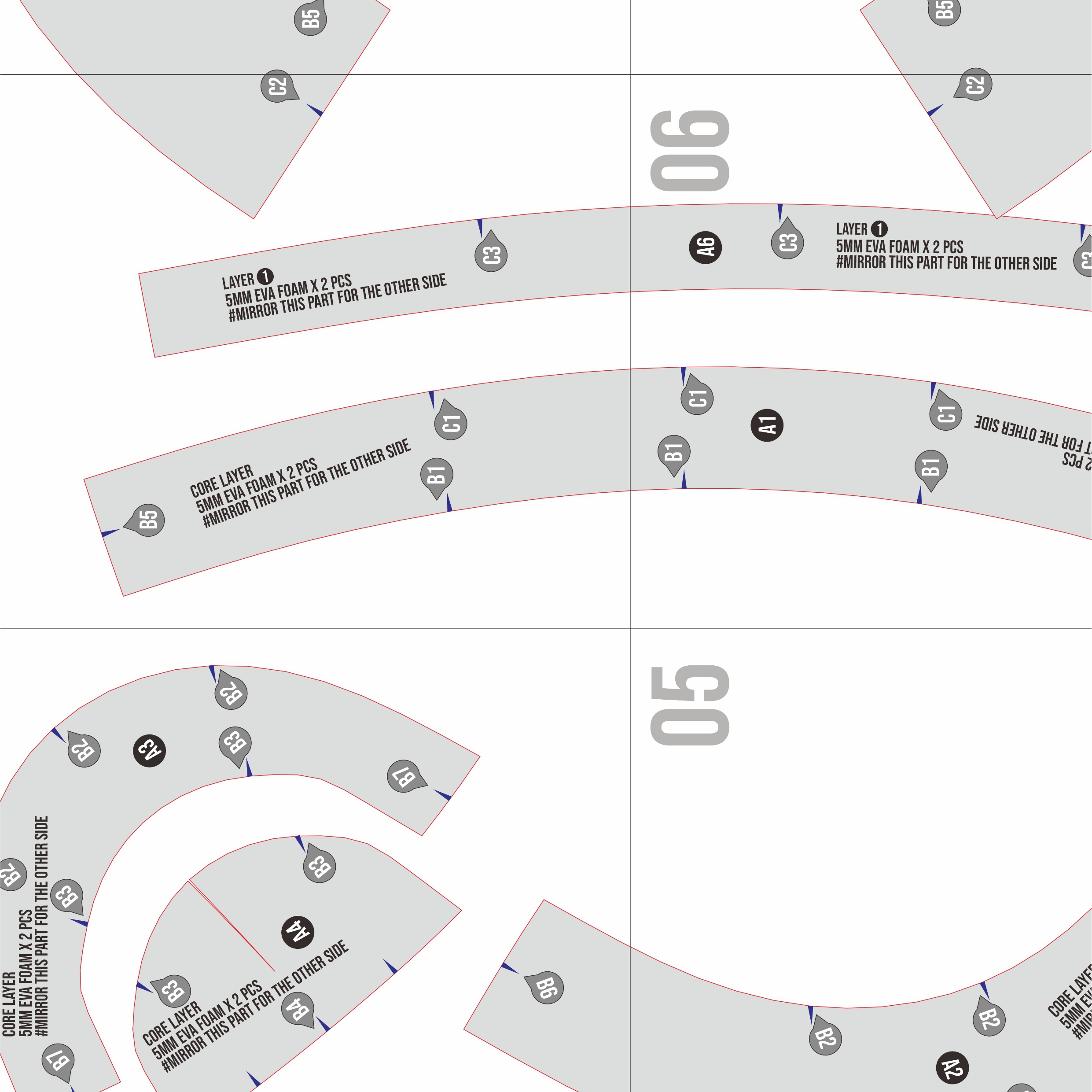 Kettle Helmet Prop Pattern – Template EVA Foam Basic Pattern untuk Cosplay - Gambar 2